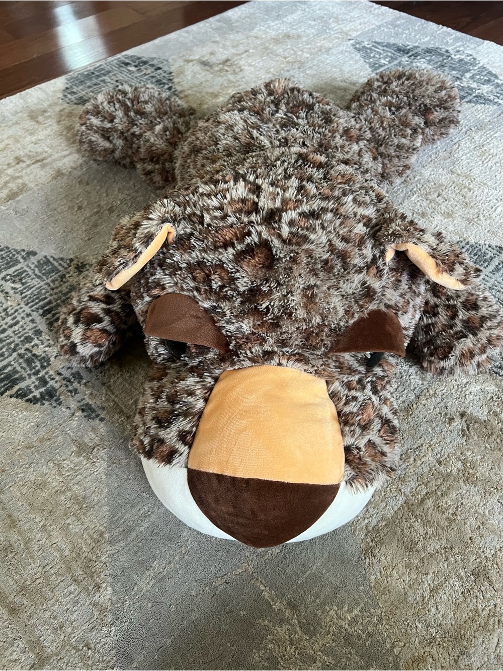 Plush Brown Speckled Animal Floor Pillow